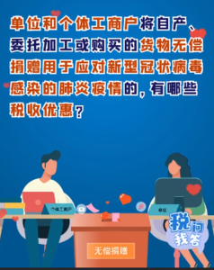 將自產(chǎn)、委托加工或購買的貨物無償捐贈用于疫情防控，能免稅嗎？