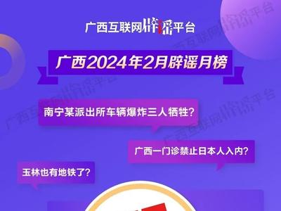 廣西2024年2月辟謠榜——辟謠，刻不容緩！