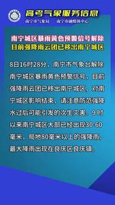 南寧市氣象臺8日16時(shí)28分解除南寧城區(qū)暴雨黃色預(yù)警信號