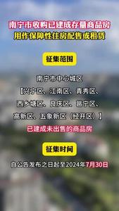 南寧市收購已建成存量商品房，用作保障性住房配售或租賃