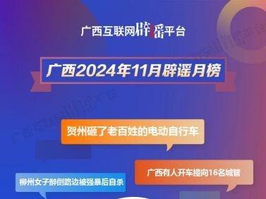 廣西2024年11月辟謠月榜——辟謠行動(dòng)開始！