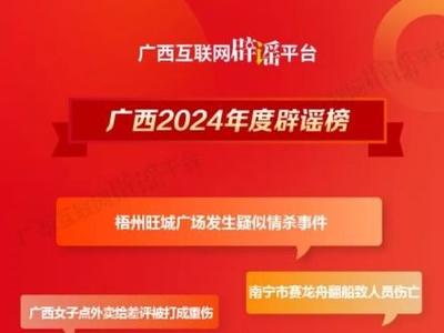 廣西2024年度辟謠榜——謠言大掃除！