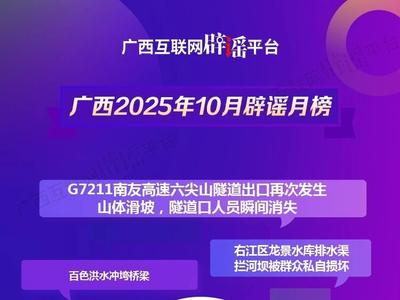 广西2025年10月辟谣月榜——谨防谣言！